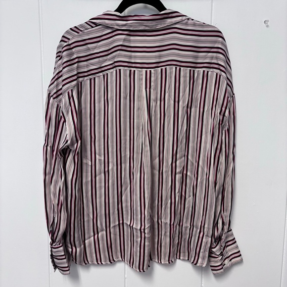 Free People White/Red Striped Button Down Shirt Women’s Size Small - Picture 6 of 7